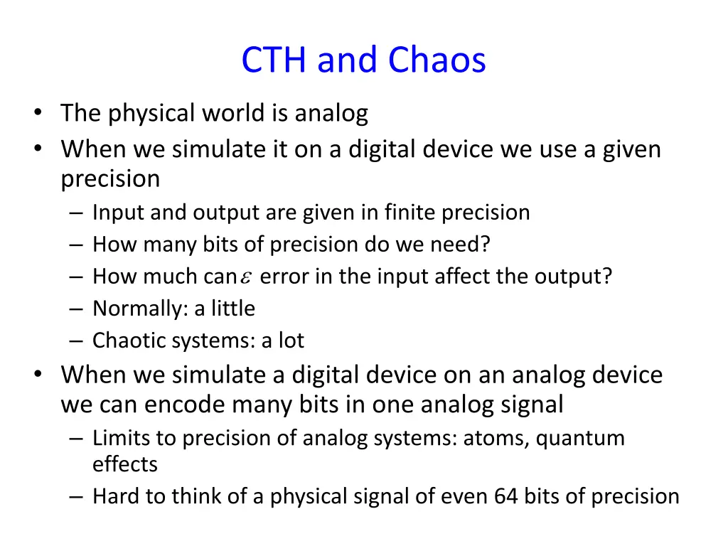 cth and chaos