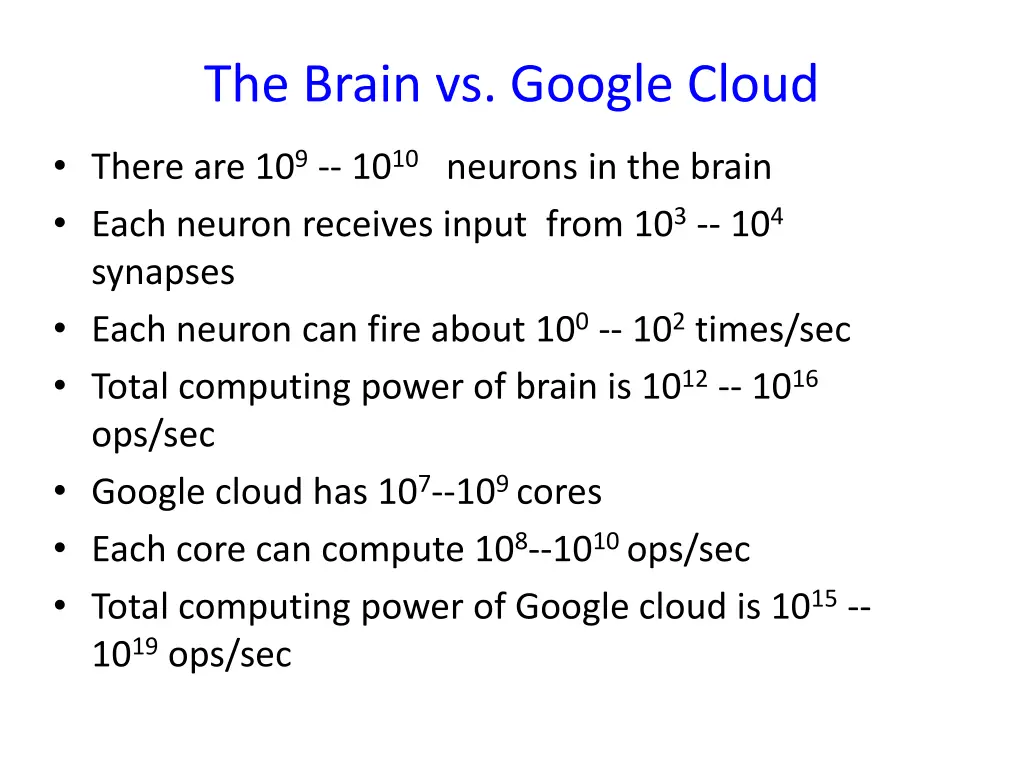 the brain vs google cloud