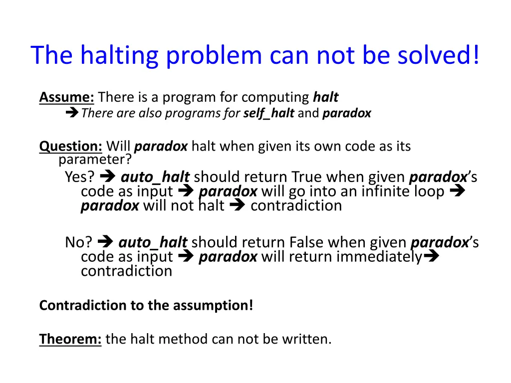 the halting problem can not be solved