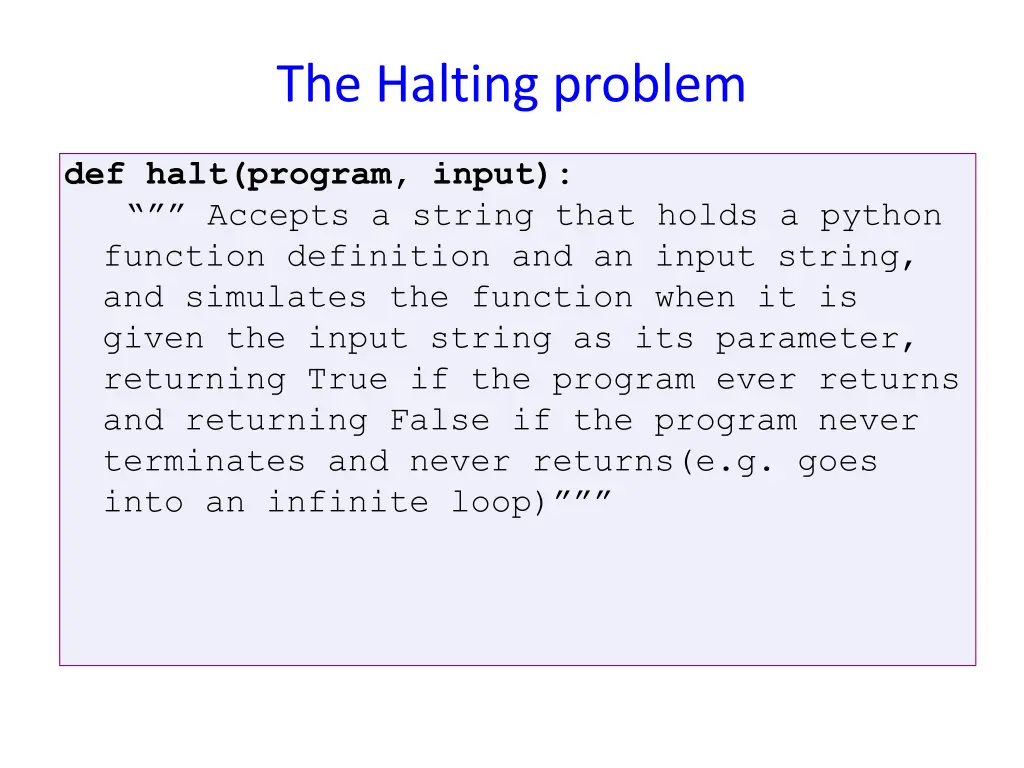 the halting problem