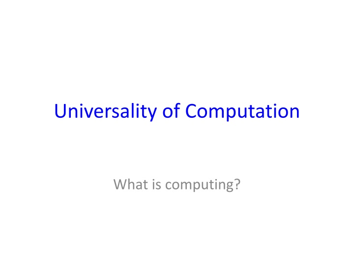 universality of computation