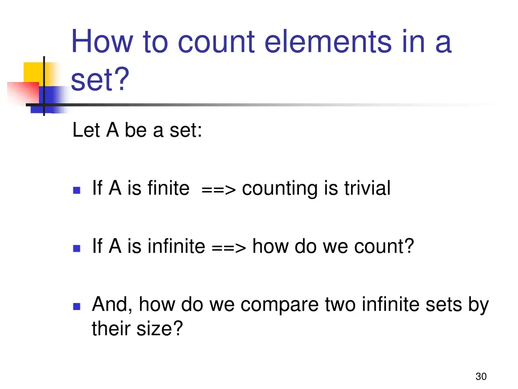 how to count elements in a set