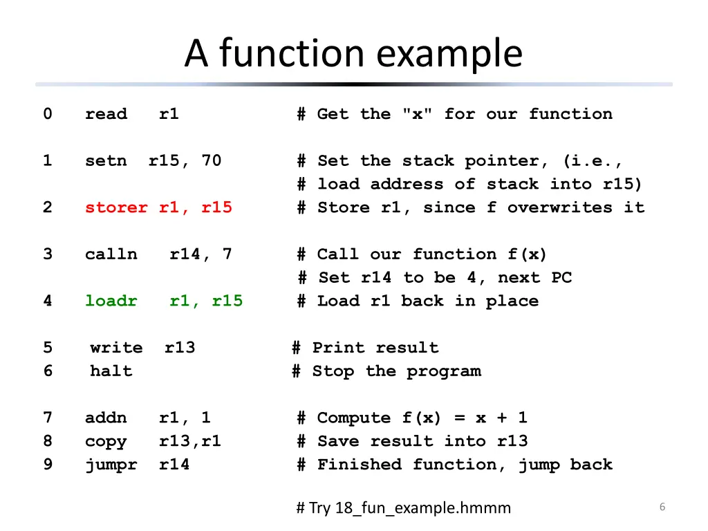 a function example