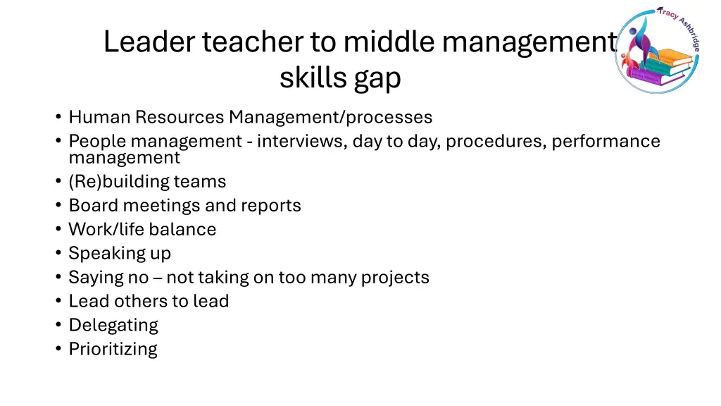 leader teacher to middle management skills