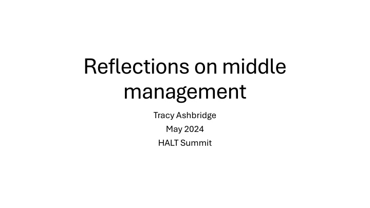 reflections on middle management tracy ashbridge