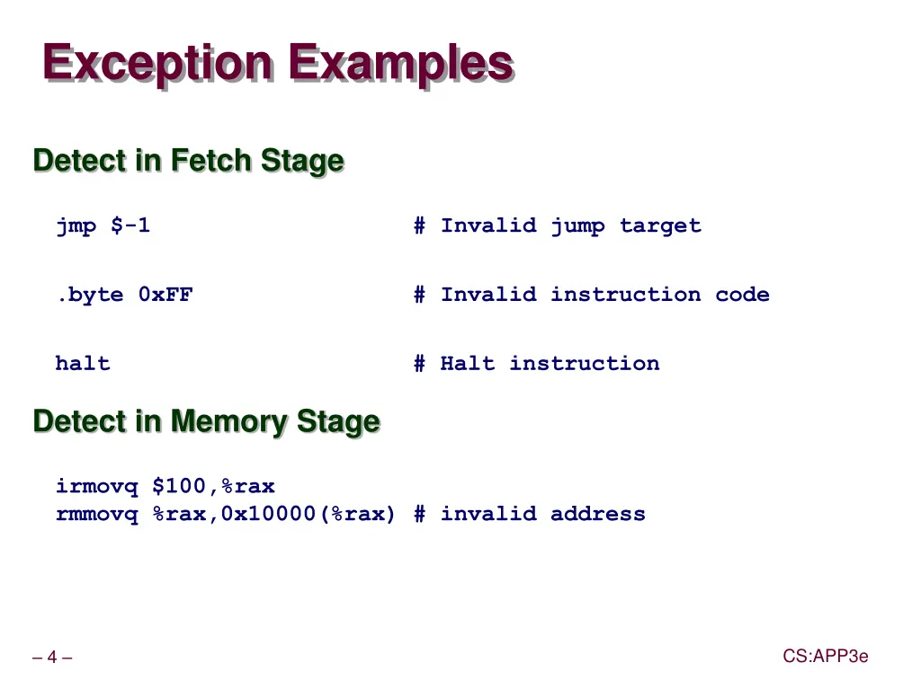 exception examples