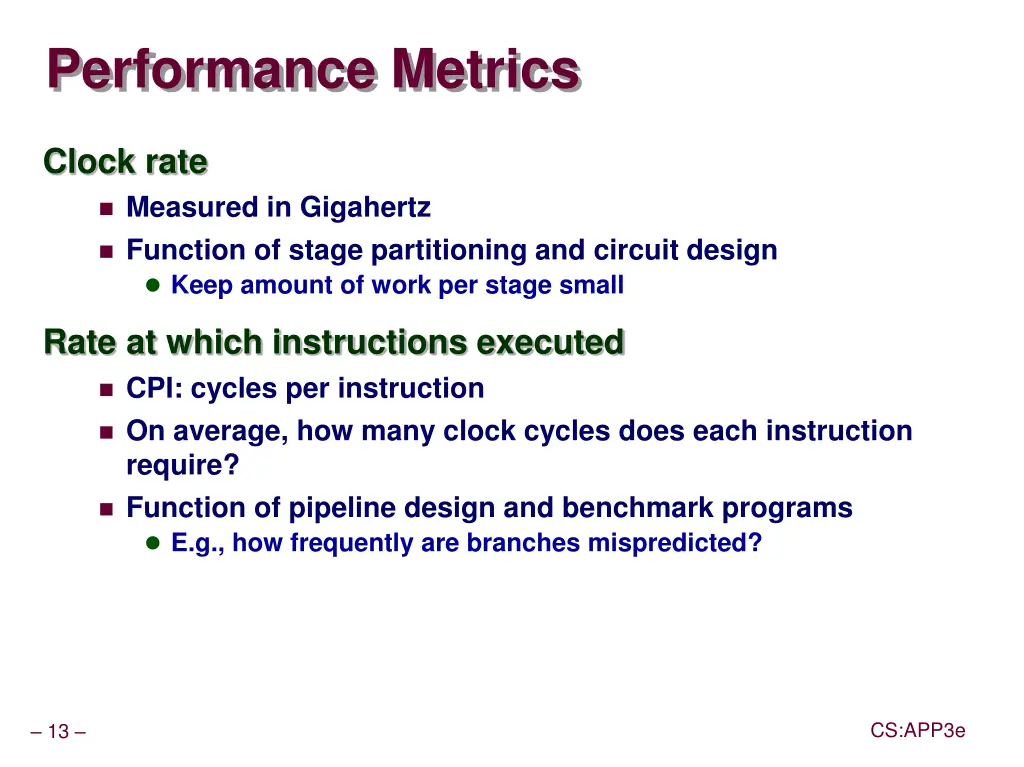 performance metrics