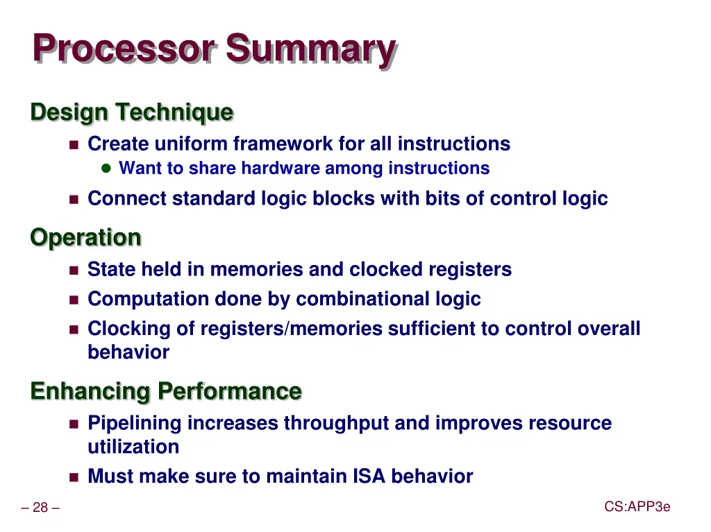 processor summary