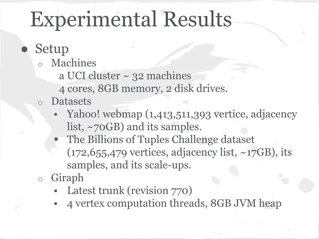 experimental results