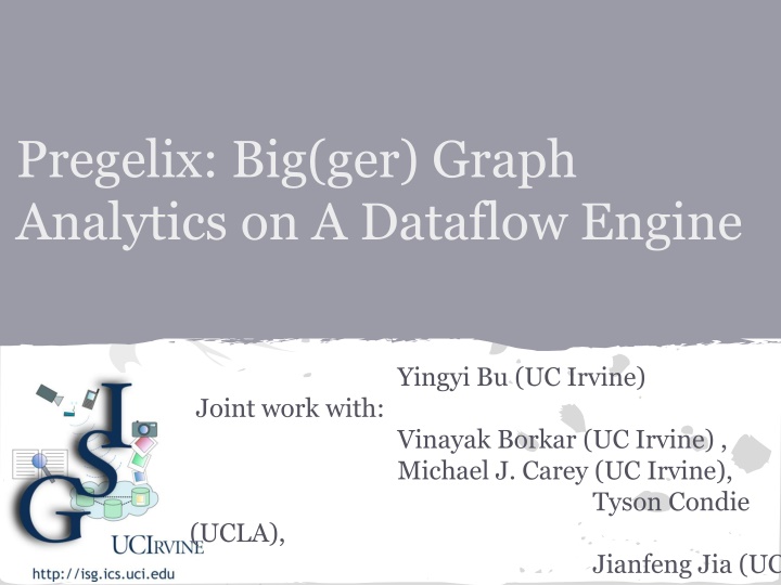 pregelix big ger graph analytics on a dataflow