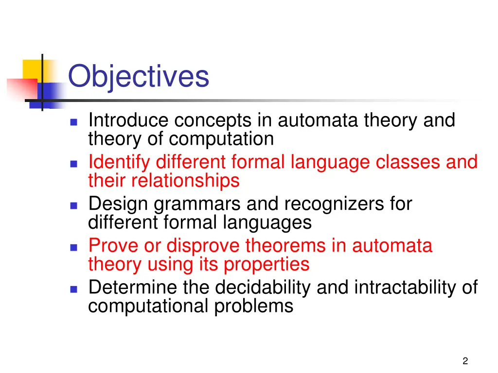 objectives