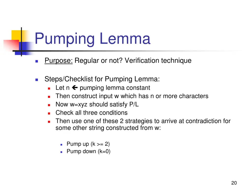 pumping lemma