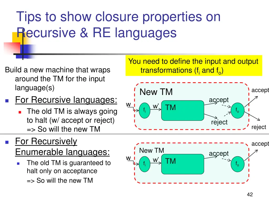 tips to show closure properties on recursive