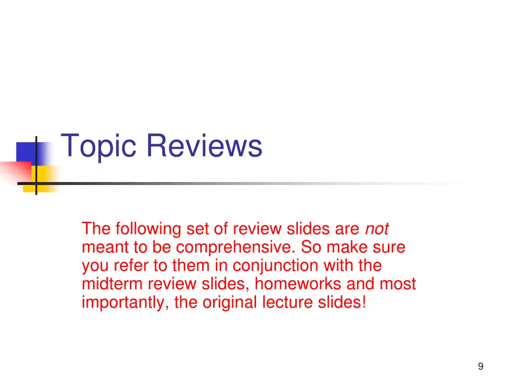 topic reviews