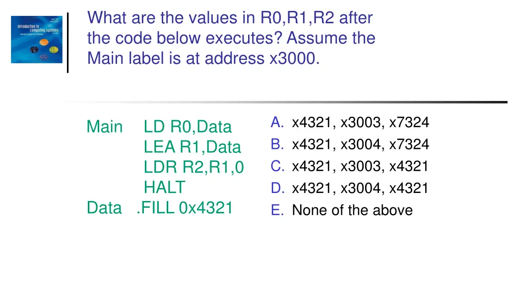 what are the values in r0 r1 r2 after the code