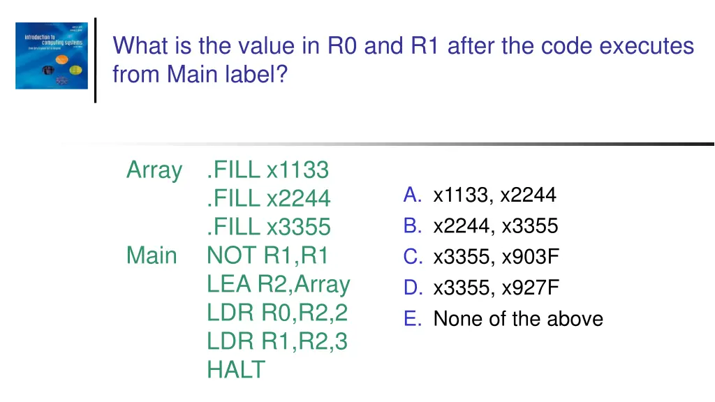 what is the value in r0 and r1 after the code