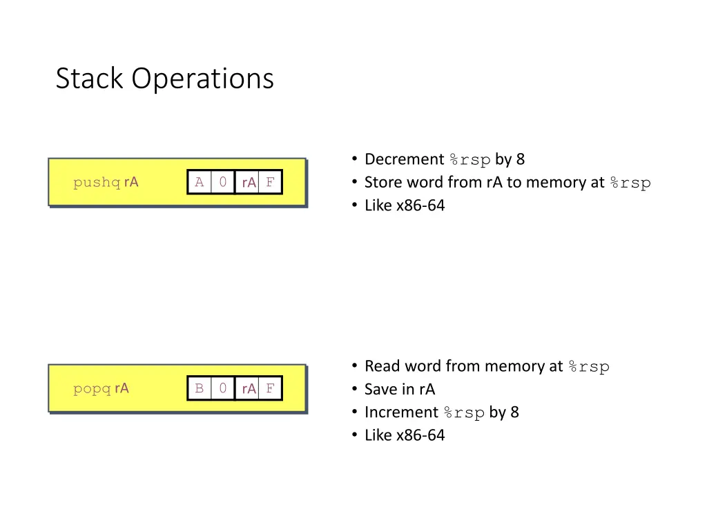 stack operations