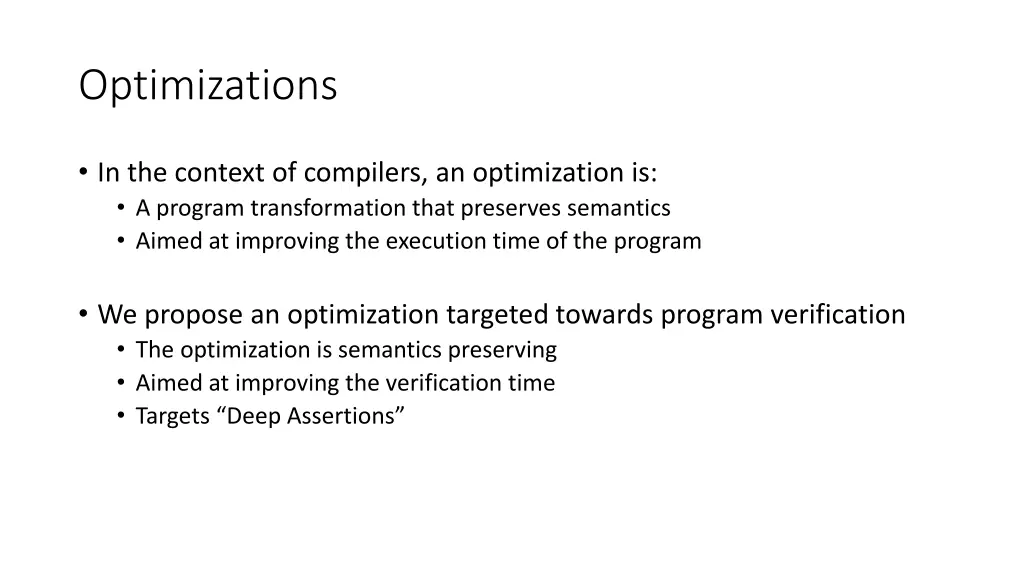 optimizations