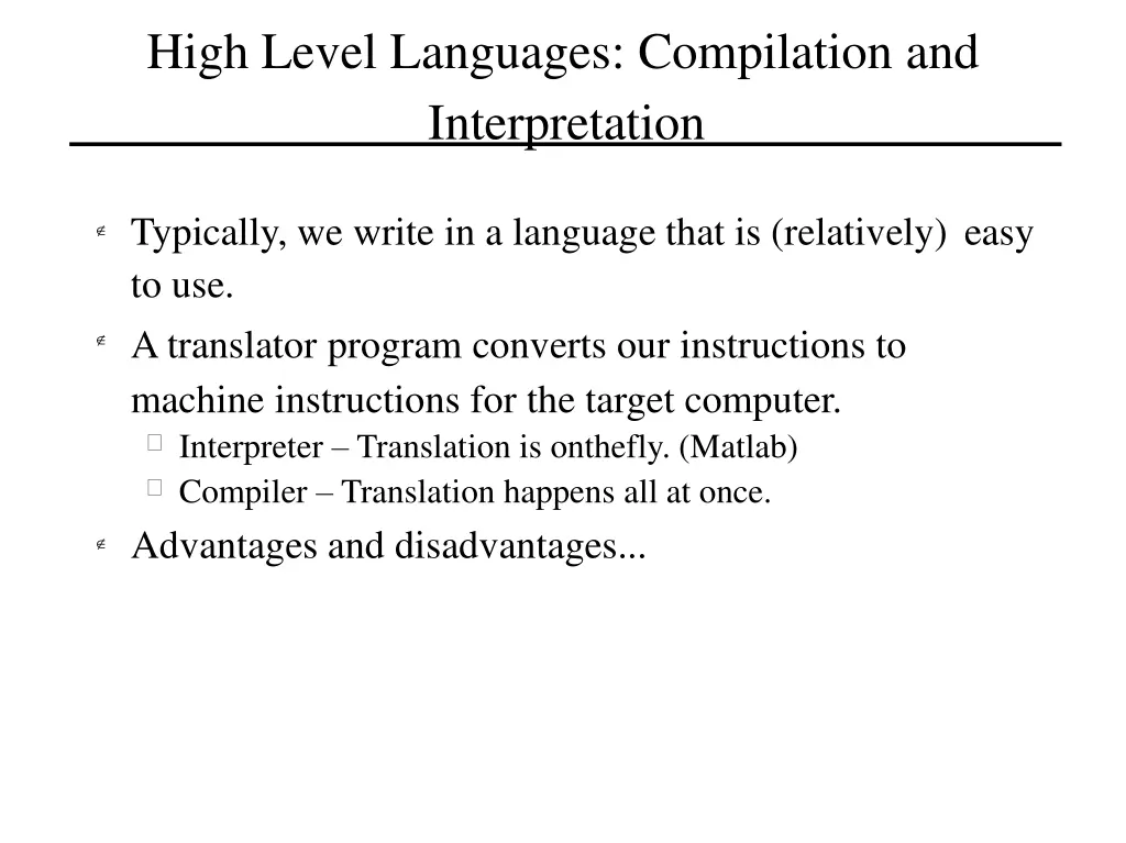 high level languages compilation