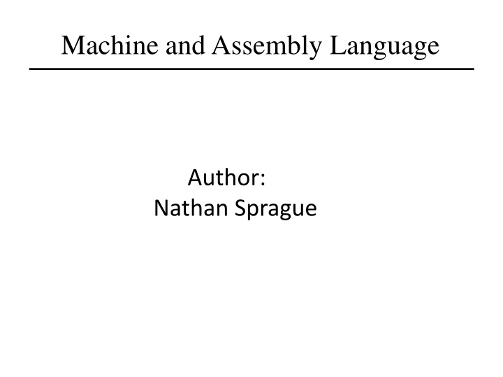 machine and assembly language