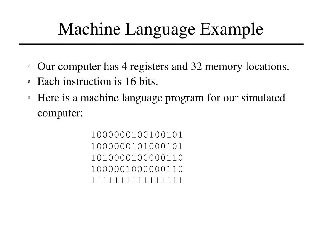 machine language example