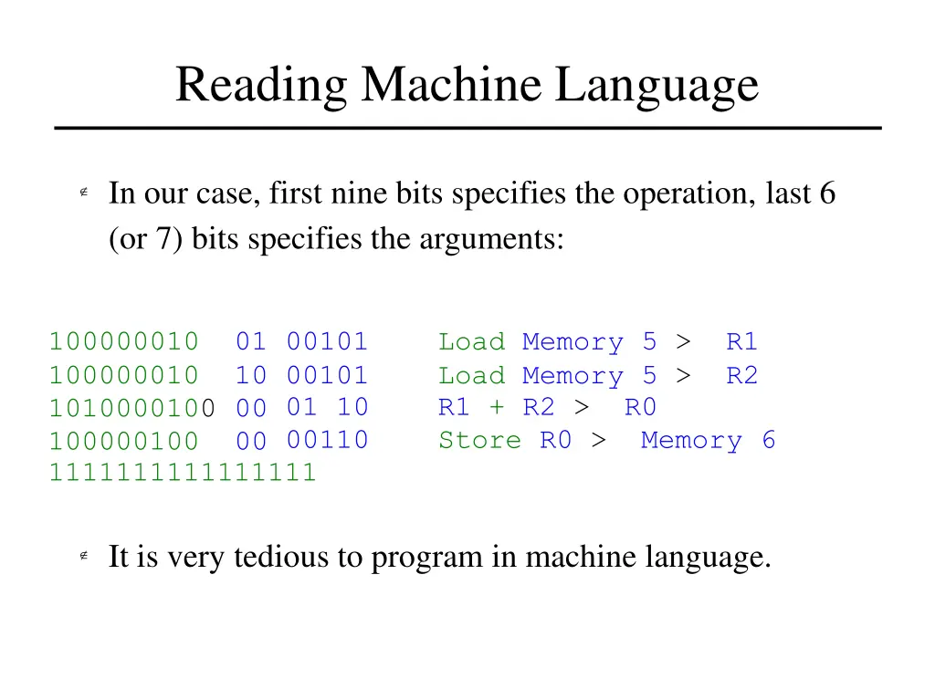 reading machine language