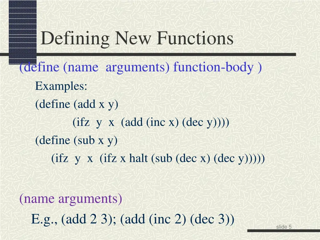 defining new functions