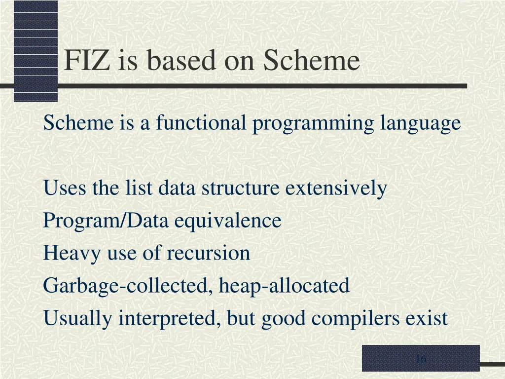 fiz is based on scheme