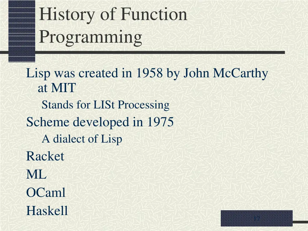 history of function programming