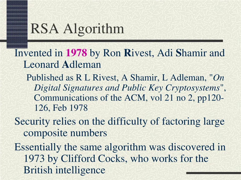 rsa algorithm