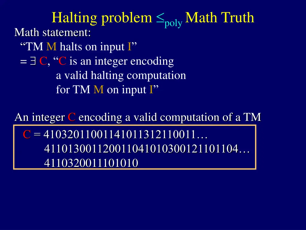 halting problem poly math truth math statement 4