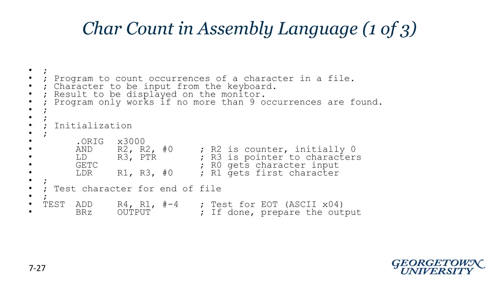 char count in assembly language 1 of 3