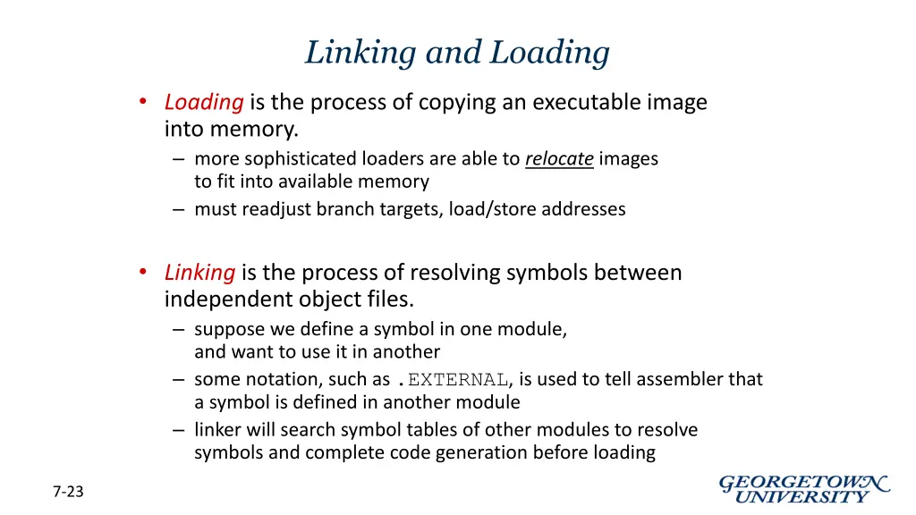 linking and loading