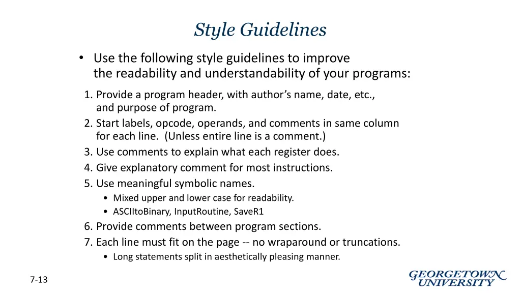 style guidelines