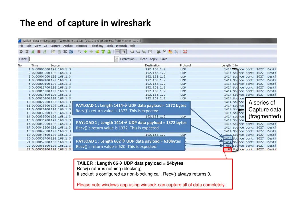 the end of capture in wireshark