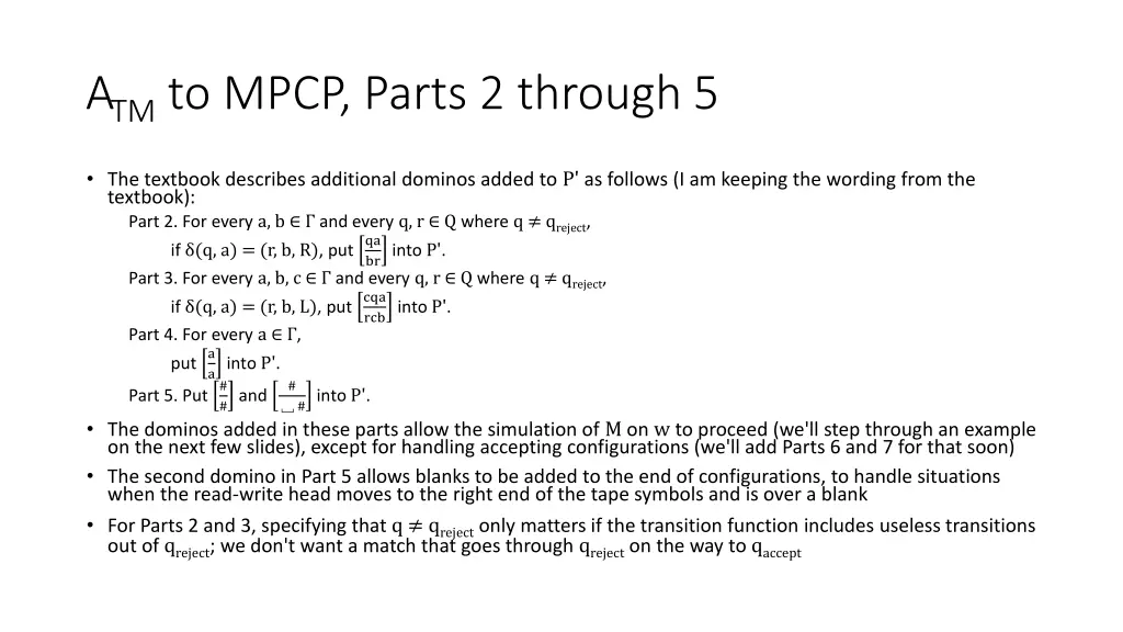 a tm to mpcp parts 2 through 5