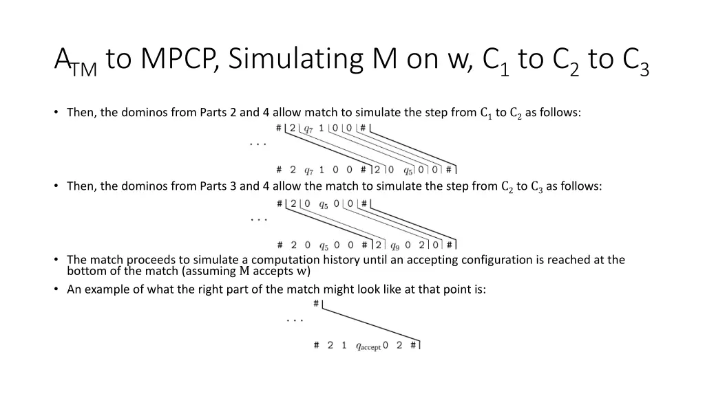 a tm to mpcp simulating m on w c 1 to c 2 to c 3