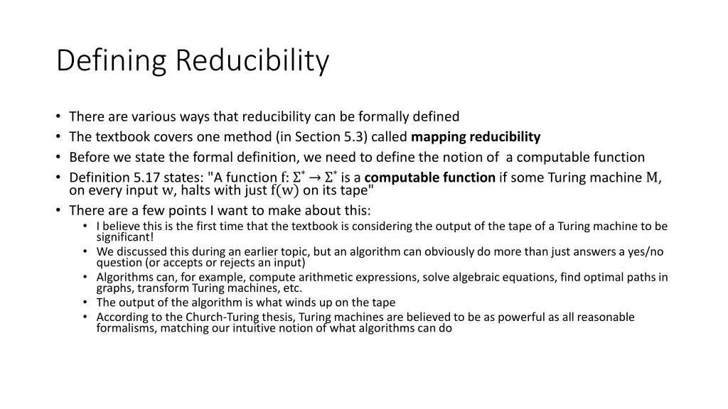 defining reducibility