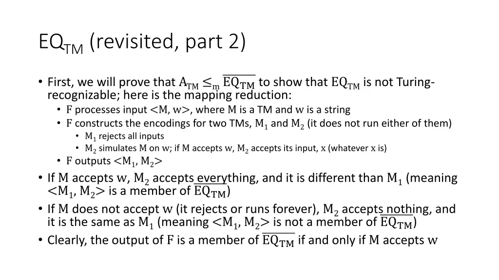 eq tm revisited part 2