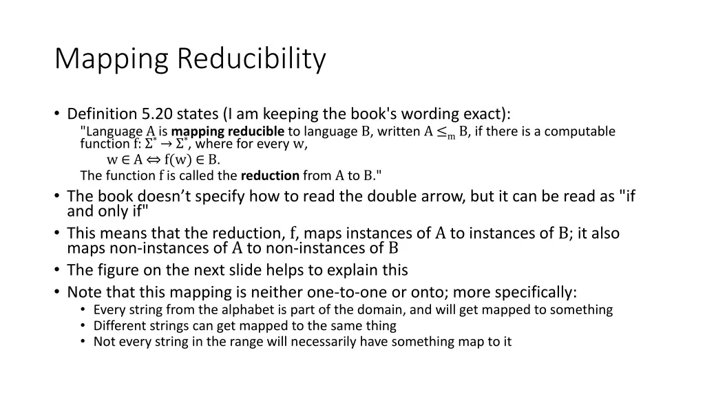 mapping reducibility