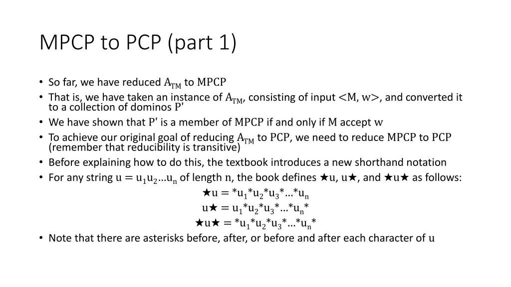 mpcp to pcp part 1