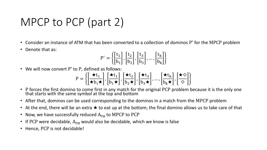 mpcp to pcp part 2