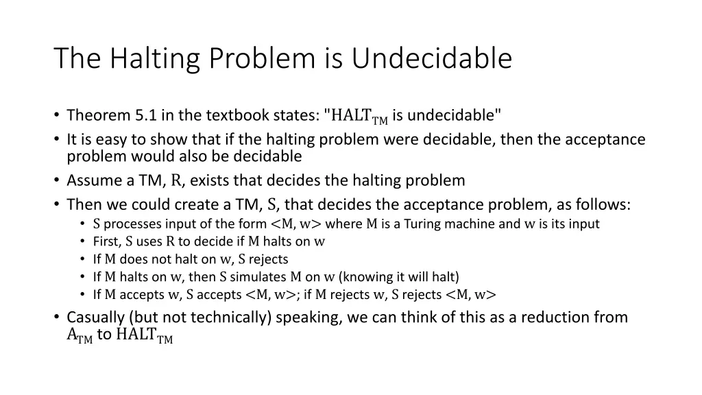 the halting problem is undecidable