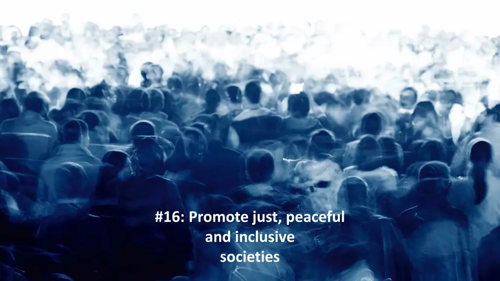 16 promote just peaceful and inclusive societies