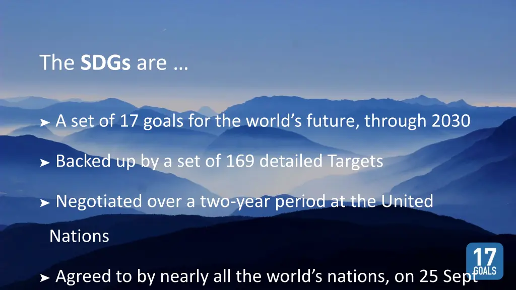 the sdgs are