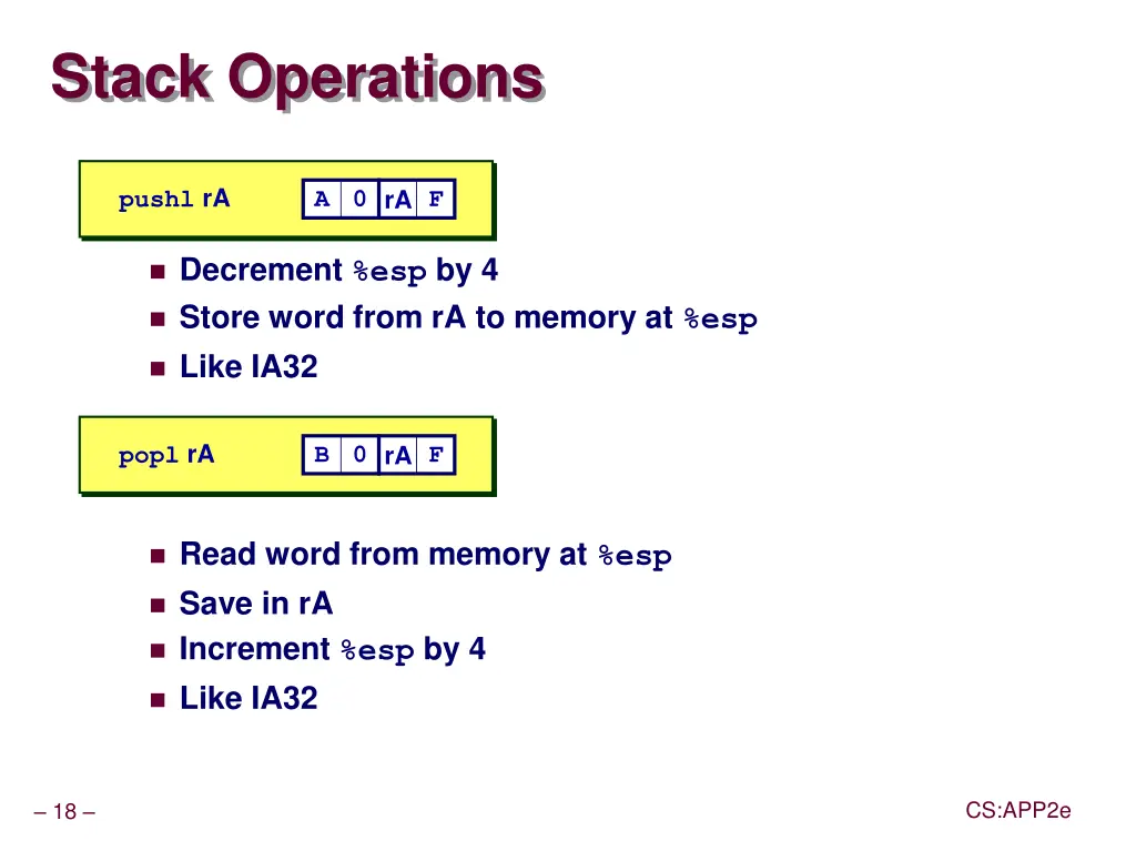 stack operations