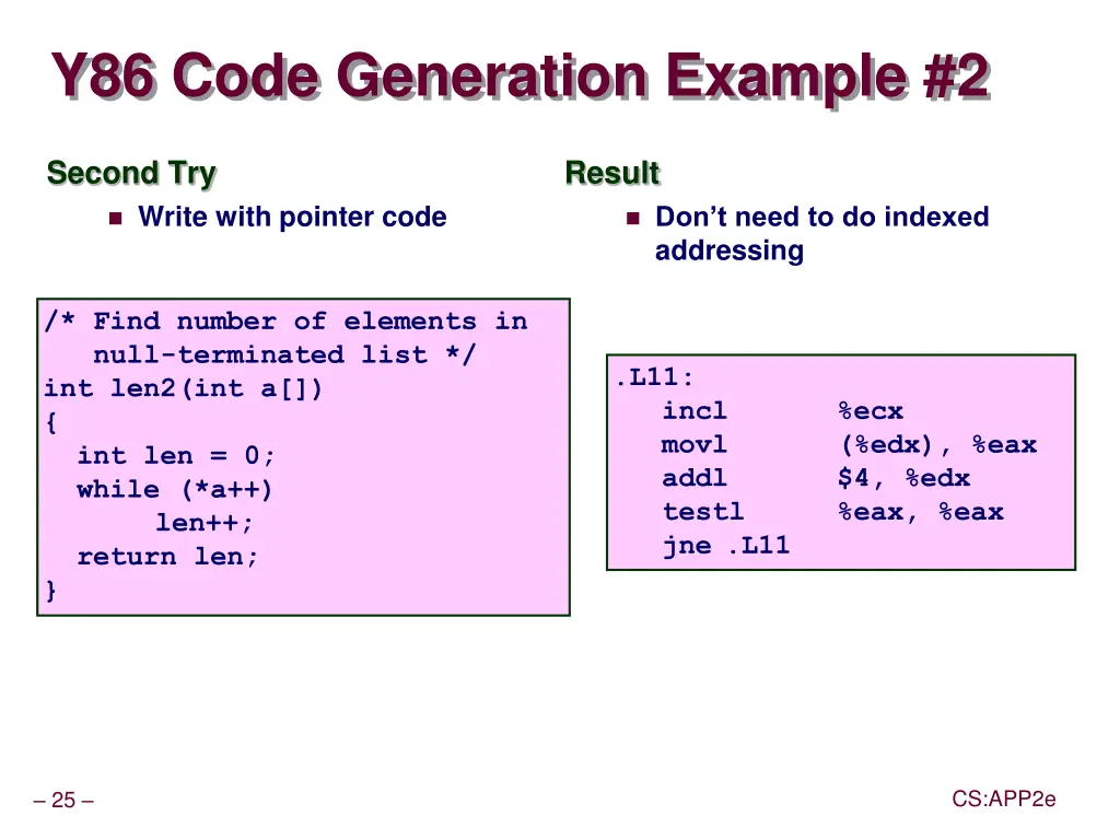 y86 code generation example 2