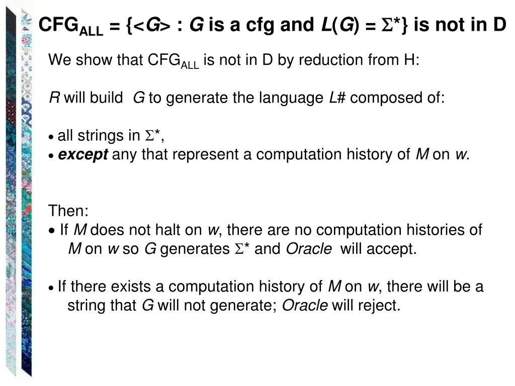 cfg all g g is a cfg and l g is not in d