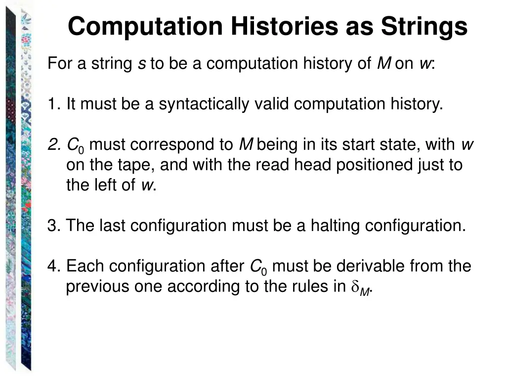 computation histories as strings