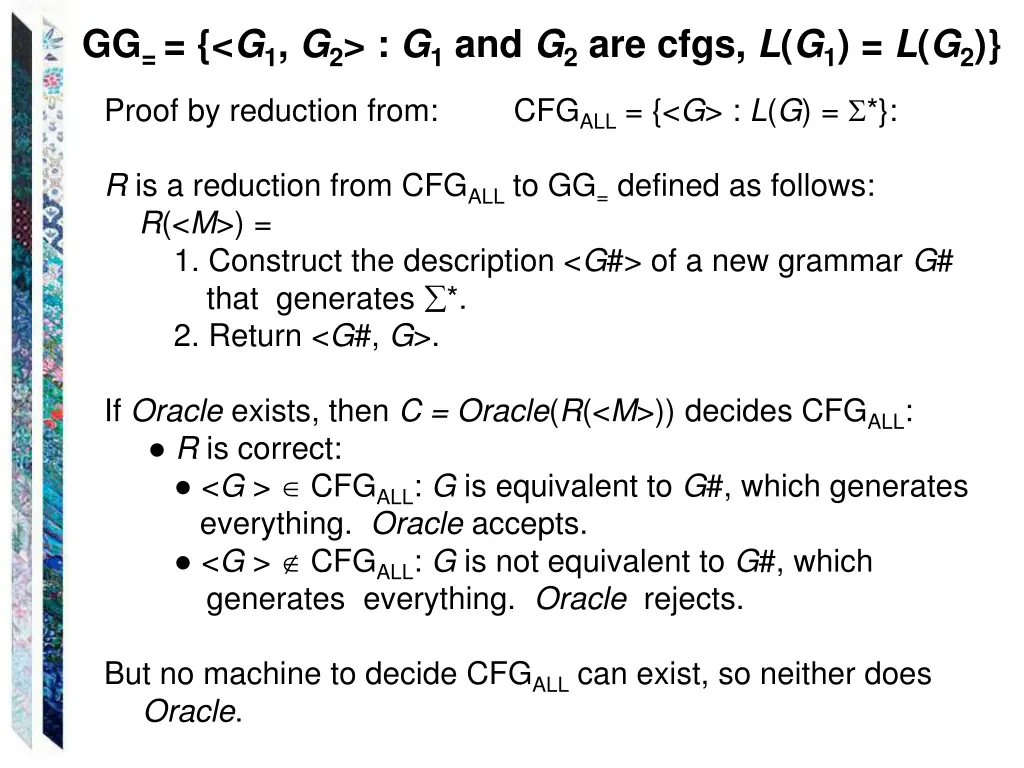 gg g 1 g 2 g 1 and g 2 are cfgs l g 1 l g 2